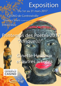 19ème Printemps des Poètes Afrique(s). Du 1er au 31 mars 2017 à Contrexéville. Vosges.  11H00